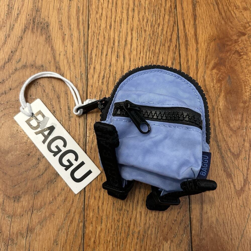 NEW Baggu Mini Backpack Charm Purse Bag Clip Cornflower Blue